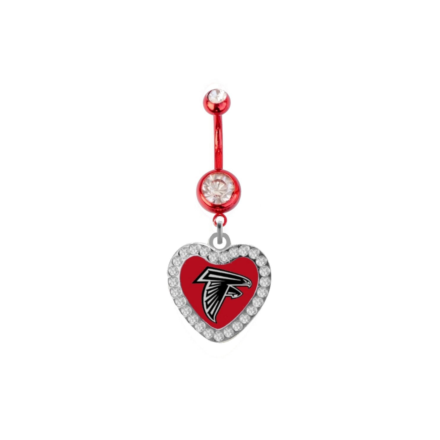 Final Touch Gifts San Francisco 49ers Rhinestone Heart Charm Fits European Style Large Hole Bead Bracelets