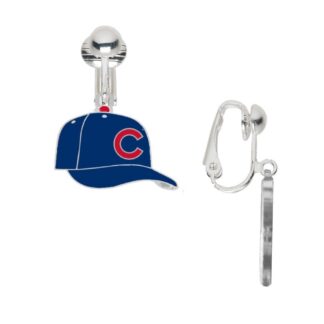 chicago cubs cap earrings clip